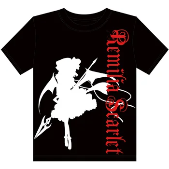 MGFHOME Anime JK Touhou Projekta Remilia Scarlet T-Shirt Cosplay Black Vrhovi Tee Unisex Kratek Rokav Srajce Ženska majica s kratkimi rokavi Moški