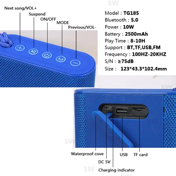 Mini Prenosni Bluetooth Zvočnik Music Center Subwoofer BoomBox Majhen Brezžični Stolpec 3DStereo USB Zvočniki za Telefone z TF FM
