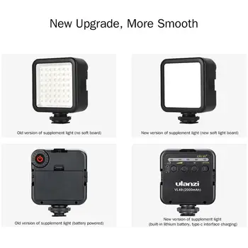 Mini Video Lučka LED 49 Noge Fill Light Litijeva Baterija Polnila Luč Za Macrophotography DSLR Fotoaparat Videolight Poročno Snemanje