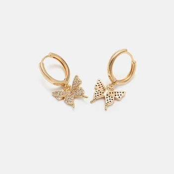 Moda kubičnih zirocnia srčkan metulj, uhane, zlate majhne hoop earrigns za ženske, dekleta Dodatki nakit 2020