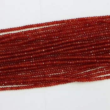 Moda naravni kamen rdeče carnelian agat nov modni oniks 2*4 mm gladko abakus svoboden kroglice diy lep Nakit 15