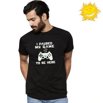 Moda Reflece Svetlobe, T-shirt, ki sem Prekinjeno Moje Igre, Da Bi Tukaj Rokavi Moški Žareti V Temno Fluorescentna Majica Svetlobna V Noč Črna Vrhovi