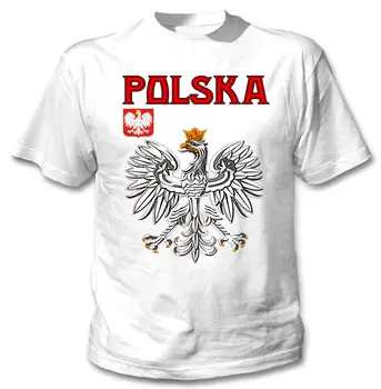 Moda Vroče Poljsko Zastavo, Grb Nogometaš T-shirt Poletje Moških Kratek Rokav Bombaž Tshirt Hip Hop Tees Majica Harajuku