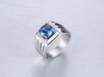 Modni prstan posla za moške iz nerjavečega jekla 316l obroč s simulirano CZ Kamen moški poročni nakit