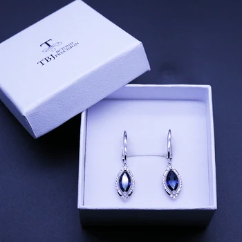 Modri topaz uhan mq 5*10 2.3 ct resnično lep gemstone nakit 925 sterling silver za ženske tbj spodbujanje