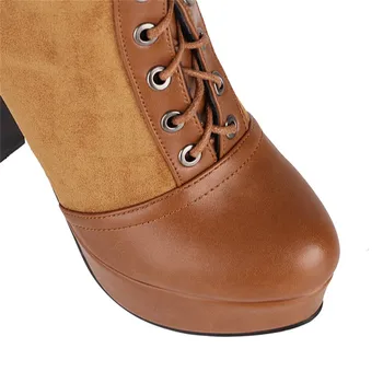 MoonMeek 2020 Velika velikost 33-43 ženske škornji debele visokih petah krog toe dame čevlji zimski modni čipke kolena visoki škornji