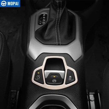 MOPAI Aluminija, Notranjost Avtomobila Elektronske ročne zavore Gumb Dekoracijo Trim Nalepke za Jeep Renegade leta ali 2016 Avto Styling