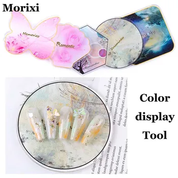 Morixi nohtov so smolo paleta metulj lupini krog kvadratne oblike ponaredek nohti zaslonu orodja za Manikiranje DIY barvna paleta MZ300