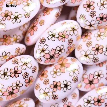 Motnega učinek Japonsko Slikarstvo Letnik Japonski Risanje Kroglice dnu Češnje cvetovi Cvet Vzorec 20*30 Ovalne 10Pcs /veliko