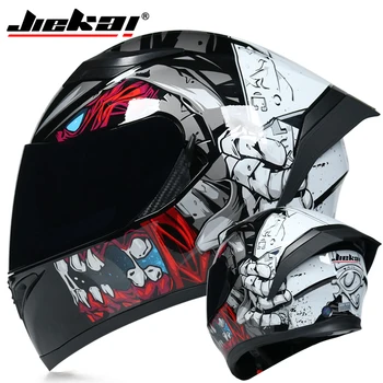 Motoristična Čelada Dvojno objektiv full face čelado PIKA capacete de moto motociclista casco par moto čelade kask