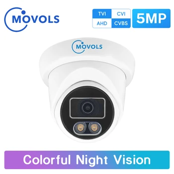 Movols 5MP Pisane Night Vision Securiry Fotoaparat AHD/TVI/CVI/Analogni 4 V 1 Video Nadzor CCTV Kamere Nepremočljiva Doom Fotoaparat
