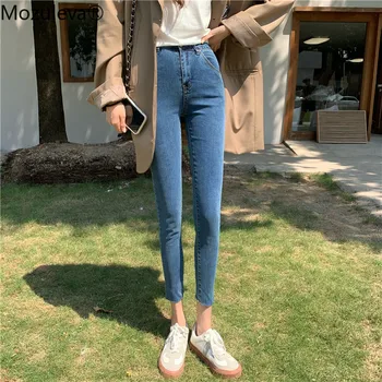 Mozuleva Skinny Kavbojke Ženske Slim Push Up Ulične Ženska Jeans Visoko Pasu Bodycon Trdna Svinčnik Hlače Mujer Korejskem Slogu 2020