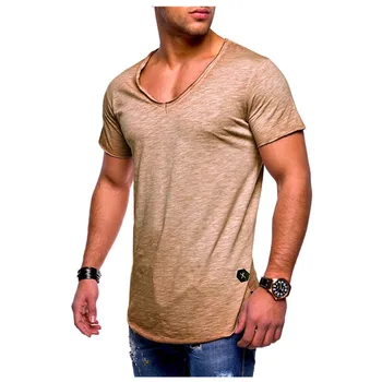 Moške poletne kratki rokavi T-shirt navaden bombaž top blagovne znamke novih 2019