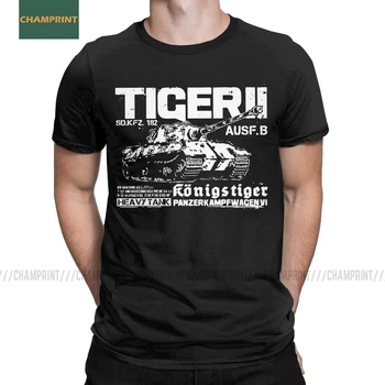 Moške Tiger Wehrmacht T Shirt Wehrmacht nemški Tank Panzer Oklep Afriki Bombaža, Kratek Rokav Vrhovi Tees Poletne Majice