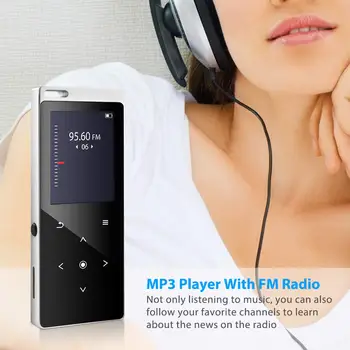 MP3 Predvajalnik 16GB vgrajenega Zvočnika Kovinski Dotik Gumb HIFI Brezizgubni Zvočni Glasbeni Predvajalnik z FM, Podpora SD Kartice do 128GB