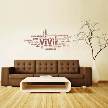 Nalepke Vivir Vinil Stene Decals je Wall Art Ozadje Izmenljive Stenski Dekor za dnevno Sobo Office Home Decor Dekoracijo Plakat