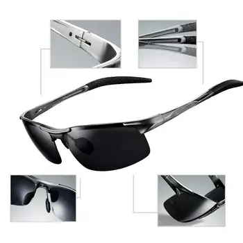 NALOAIN Polarizirana sončna Očala UV400 Len Aluminija, Magnezija Okvir Šport sončna Očala Vožnje Očala Za Moške, Ženske Ribolov na Prostem