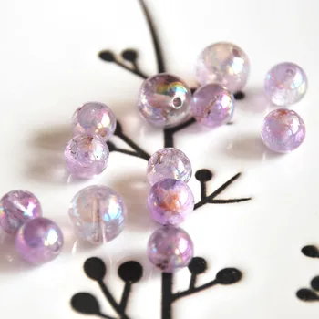 Naravne sivke vijolično aqua aura quartz crystal 6-12mm krog svoboden kroglice nakit, izdelava DIY za ženske