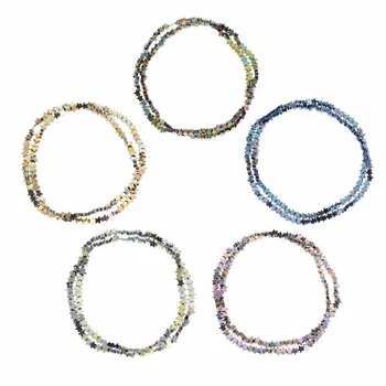 Naravni Kamen Hematit Kroglice Svetlo Pentagram obliko 4 mm 130Pcs Prekrita kroglice za DIY Ogrlico, Zapestnico, Nakit, Izdelava Dodatki