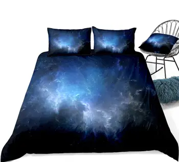 Nebo Posteljnina Nabor Galaxy Posteljno Perilo, Dekle, Fant, Rjuhe Kritje Nastavite Temno Modra, Tekstil Doma, Nočno Nebo Bedclothes Mikrovlaken posteljni Set