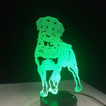 Nemški Rottweiler 3D Pes Lučka Živali Luči Desk USB LED Nočne Luči Otroci Darilo Touch Senzor NightLamp za Posteljne Darilo za Rojstni dan