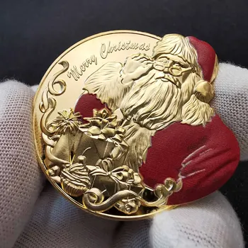 Nenormalno Božič Santa Claus Pisane Zlatega Kovanca Za Medaljo 2021 Novo Leto, Darila, Spominski Snežaka Kovancev Božično Drevo