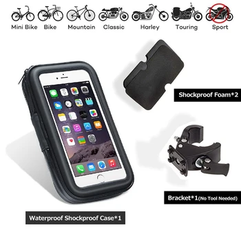 Nepremočljiva Telefon Gori Nosilec za Kolo, motorno kolo, Kolo Krmilo Shockproof Vrečko Primeru Mobilni Mobilni Telefon, Držalo Za iPhone 8 7