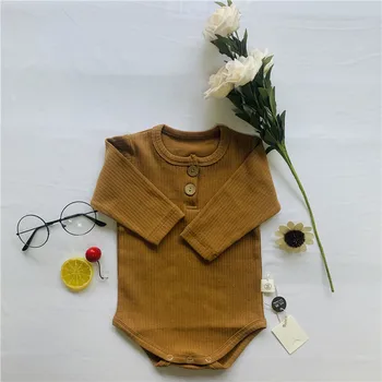 Newborn Baby Girl Boy Oblačila Za Malčke Belušno Baby Bodysuits Otroci Long Sleeve Solid Color Jumpsuit Obleko Otrok Pantyhose Oblačila