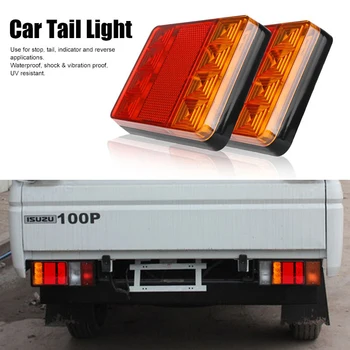 Nlpearl1 par Nepremočljiva 8 LED Rep Luči za Prikolice Tovornjakov Čoln Avtomobilov Zadnje Zavorne Luči LED zavorne Avto Lahka Montaža