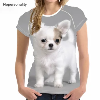 Nopersonality Shih Tzu Tisk Majice za Ženske Vrh Schnauzer Elastična T-Shirt Femme Cut Pes Osnovne Dame T - Shirt Vrhovi Plus Velikost