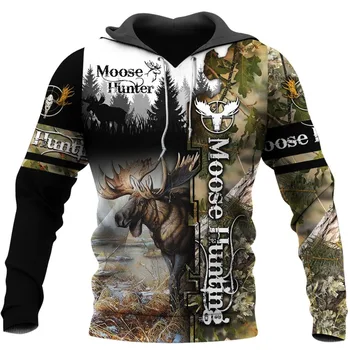 Nov lov na losa prikrivanje 3D tiskanih Hoodie športna Majica