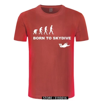 Nov Prihod 3D Tshirt Rojen Za Skydive Padalo Skok T Shirt Letnik Camiseta Crewneck Bombaža, Plus Velikost Majica s kratkimi rokavi