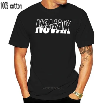 Novak Đoković 'Novak' - Črna T-Shirt Plus Velikost Oblačila Tee Majica