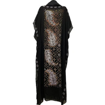Nove Afriške Oversize Šifon Afriške Svoboden Velikost Listov Kamni Ženske Priložnostne Obleko Dashiki haljo BD05