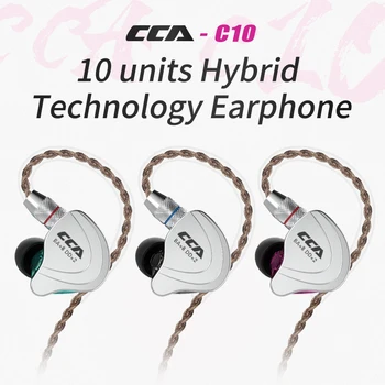 NOVO CCA C10 4BA+1DD Slušalke Slušalka Hibridni V Uho Slušalke HIFI Monitor Teče Šport Slušalke Z Detacable Odklopite Kabel 2PIN