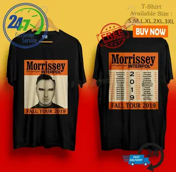 Novo Morrissey T Shirt North American Tour 2019 Majica s kratkimi rokavi Velikosti S 4Xl Black 2 Strani