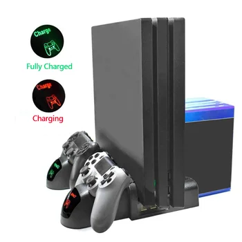 Novo Za PS4 Slim Pro Multi-funkcijo Polnjenja Stojalo Gostiteljice Hlajenje Rack Krmilnik za Igre Polnilec Za Ps4 Dodatki Konzola