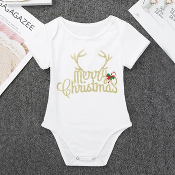 Novorojenček Božič Oblačila Za Malčke Baby Dekle Oblačila Sklop Zlato Bling-Bling Vesel Božič Obleke Smešno Stranka Tutu Kostume Božič