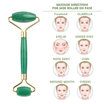 Obraza Masaža Roller Guasha Odbor Dvojne Glave Jade Stone Face Lift Kože Telesa Sprostitev Hujšanje Lepoto Vratu Tanke Dvigalo XA25Z