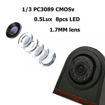 Obračanje Fotoaparat IR Nočno Vizijo Vzvratno Parkiranje Kamera LED 3. Stop Zavorna Luč IP68 Vodotesen za Sprinter Crafter