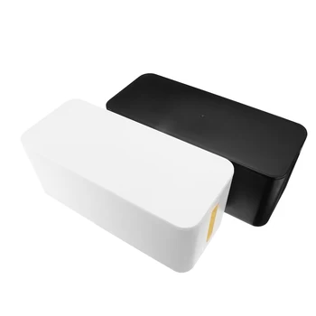 Odstranljiv Kabel, Škatla za Shranjevanje 32.5 x 13 x 12,5 cm Pokrov Črno Bel Design Priročno Stikalo Zaščito Varnosti Toplote Emisije