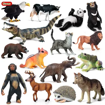 Oenux Original Divji Lev, Tiger Jelen Medved, Volk Simulacije Živali, Mačko, Kravo, Orel Orangutan Akcijska Figura Model PVC Izobraževalne Igrače