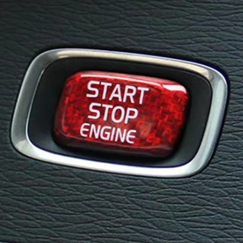 Ogljikovih Vlaken Motor Avtomobila Gumb Start, Nalepke Notranje Trim za Volvo V40 V60 S60 S60L XC60 S80L S80 Notranja Oprema