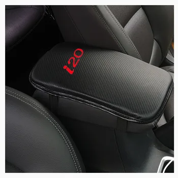 Ogljikovih Vlaken Teksturo Pu Usnje Avto Armrest Pad Auto Sedeža Z Nasloni Za Roke Polje Blazine Za Hyundai I20