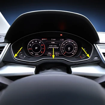 Ogljikovih Vlaken Videz Kritje Za Audi Q5 LHD 2017-2019 Notranje zadeve armaturne plošče armaturne Plošče Odbor za Prekrivanje 3Pcs/Komplet Okraskov