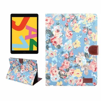 Ohišje Za iPad 10.2 2019 Kritje Smart usnje, tkanine, tkanine, cvet tablet Stojalo ohišje za iPad 7. Generacije 10.2-inch primeru