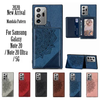 Ohišje za Samsung Galaxy Note 20 Ultra Primeru Note20 Telefon Kritje Mandala Oporo Kartice Foto Žep Note20Ultra Denarnice Primerih, 5G