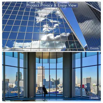 Okno Film En Način Zasebnosti Anti-UV Zaščita pred Soncem Toplotna Izolacija Steklo za Ogledalo Odtenek Film za Domačo Pisarno Dekor 5m dolžine