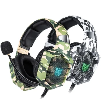 ONIKUMA K8 PS4 Slušalke Prikrivanje čelade Žično PC Gamer Stereo Gaming Slušalke z Mikrofonom, LED Luči za XBox En/Prenosnik
