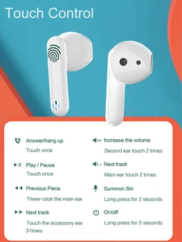 Original TWS Slušalke Bluetooth Brezžične Slušalke Dotik za Nadzor Stereo Slušalke Športne Teče za prostoročno telefoniranje Bluetooth Čepkov